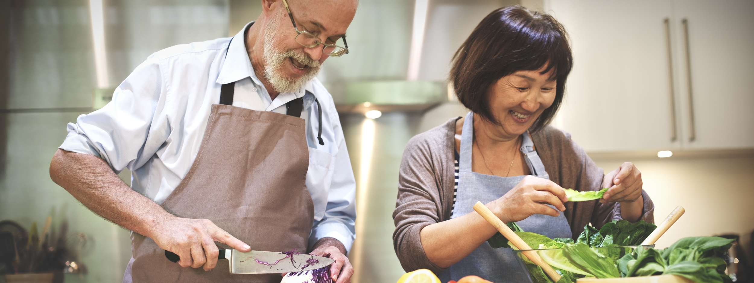 Chef and girl cooking