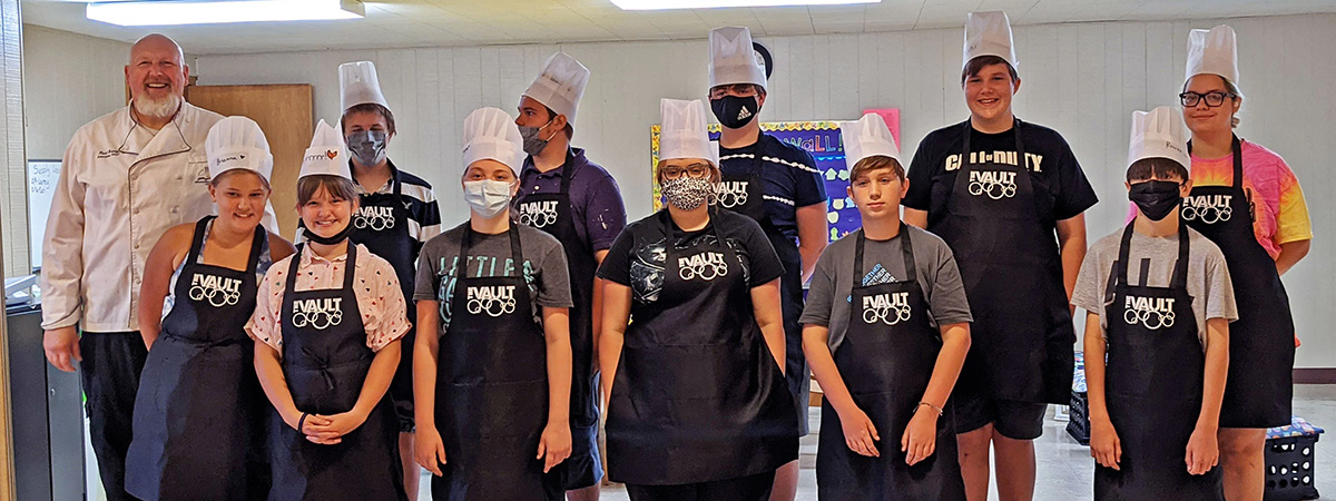 kids pictured with chef