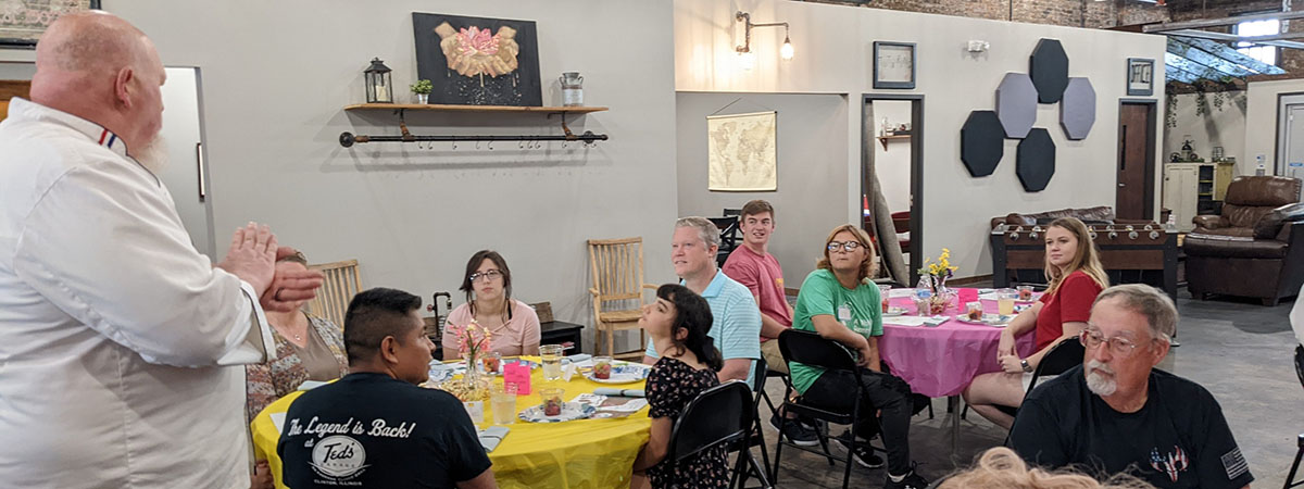 Campers gather for a picture at culinary camp