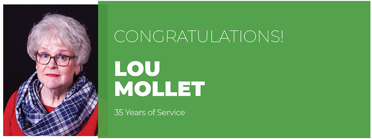 congratulations to lou mollet on 30 years of service
