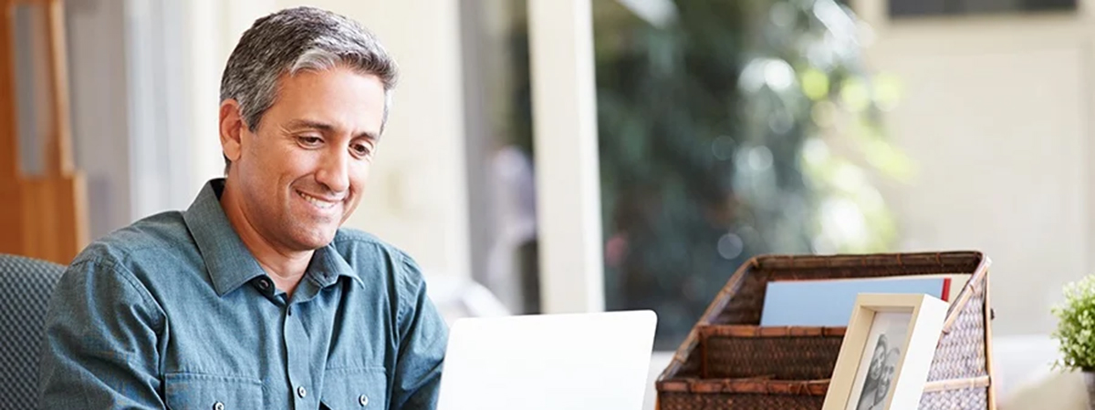 man on computer