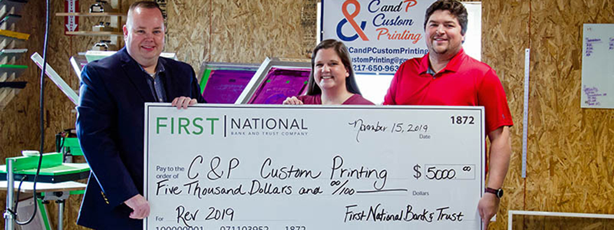 C&P receiving winnings check from FNBT