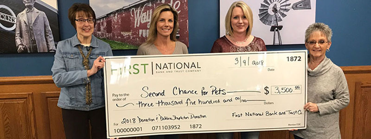 Second Chance for Pets receives donation