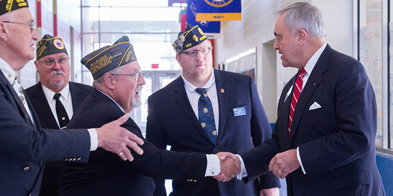 mick shaking hands with veterans mick shaking hands with veterans