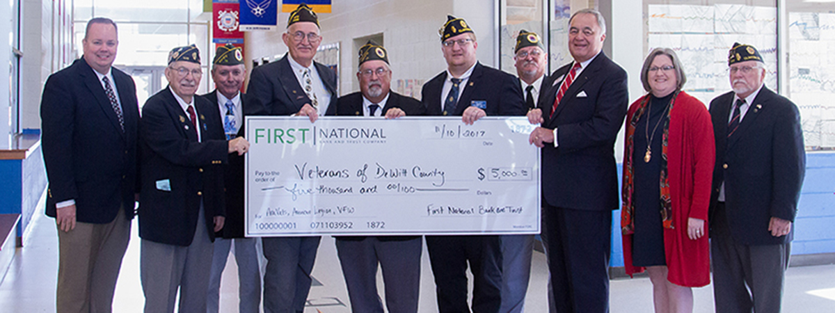 fnbt donating $5000 to veteran organizations