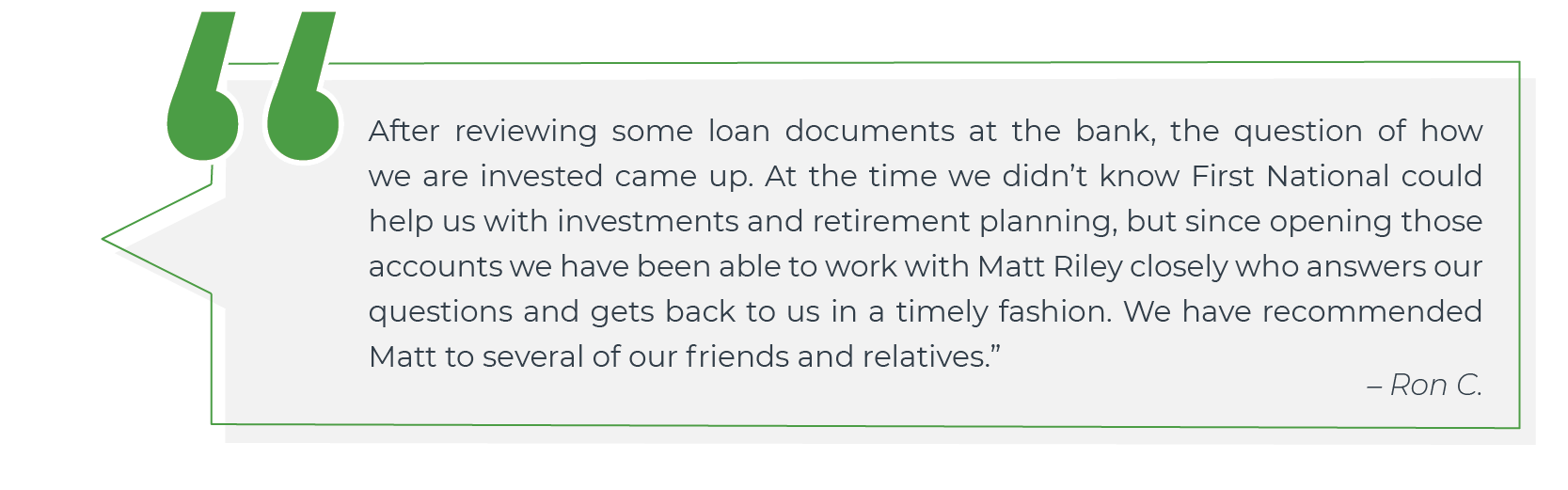 testimonial about investments with matt riley testimonial about investments with matt riley